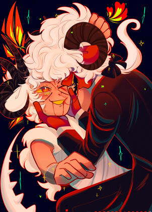 Two characters + waist-up